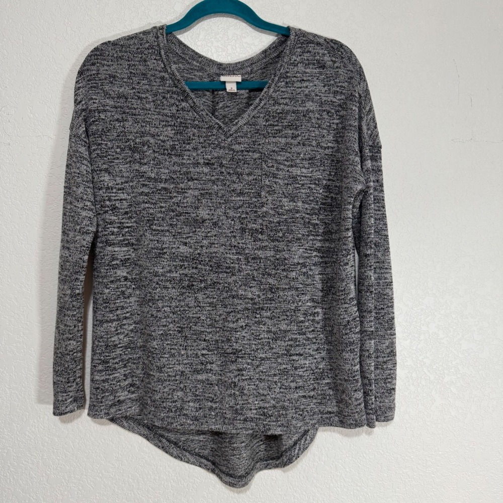 Merona Heathered V‎ Neck Long Sleeve Pullover Sweater Top Size S